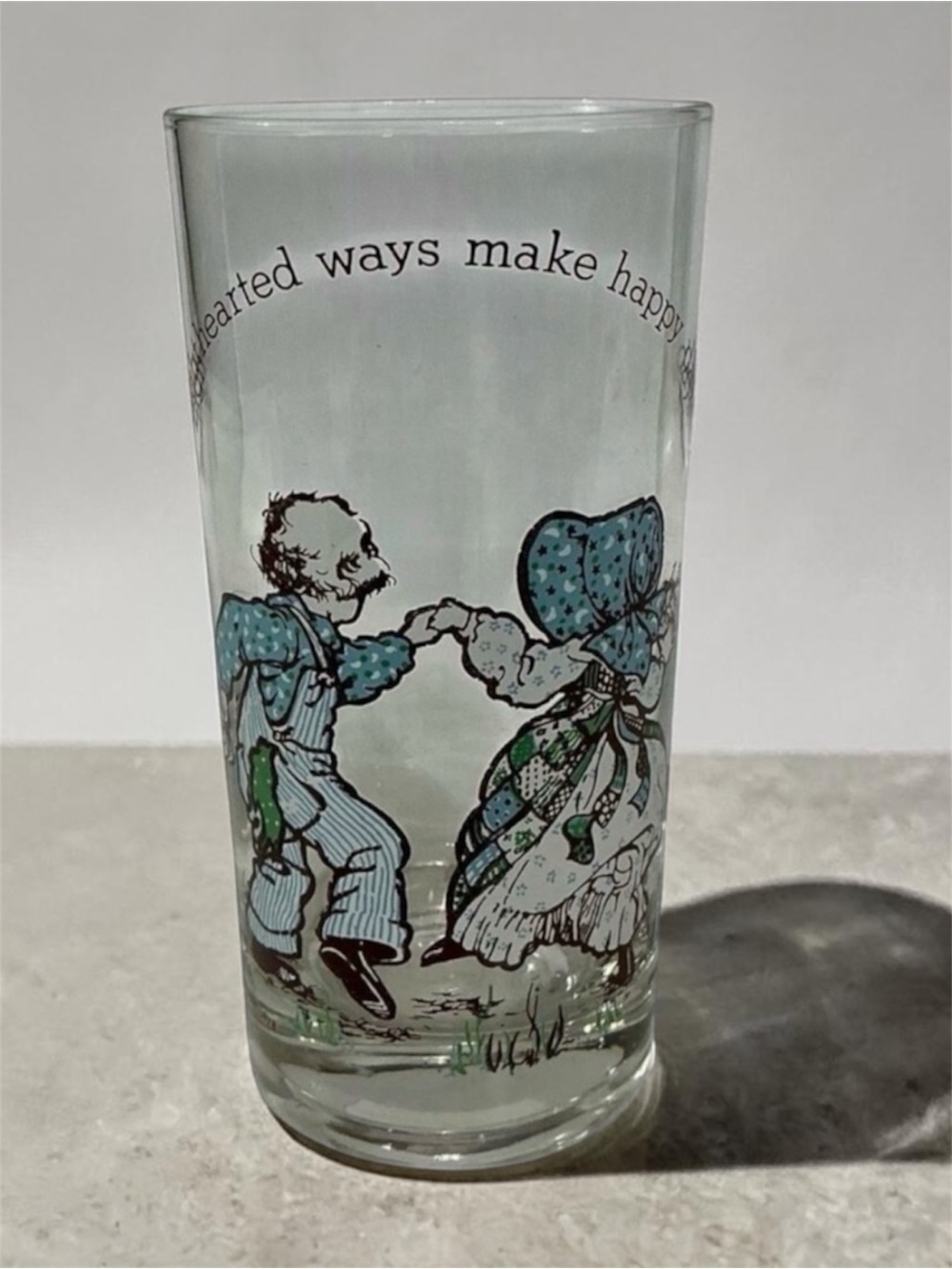 Vintage Holly Hobbie 1978 Drink Glass Lighthearted Ways Make Happy Days